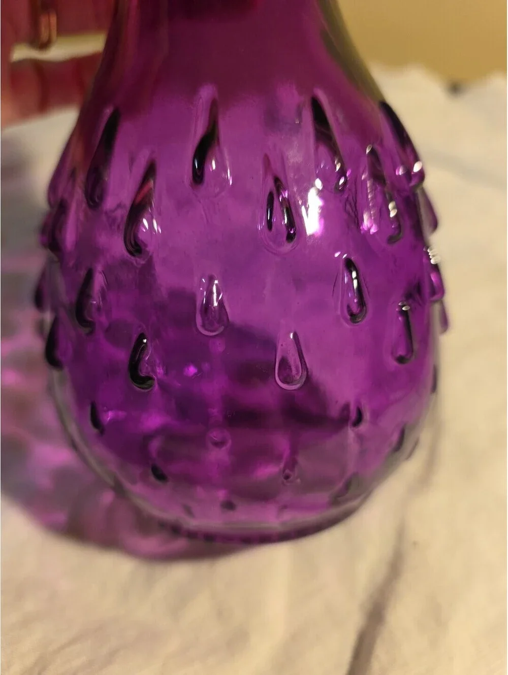 Tall PURPLE Stained Glass Bulb Forcing Vase
